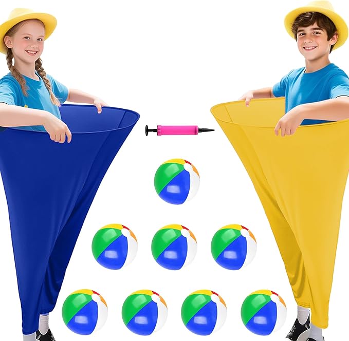 Granny Pants Yard Game Freaky Party Games Pants with Bouncy Balls and Air Pump Oversized Granny Pants Outdoor Game for Adults and Family Interactive Throwing Game for Group Gatherings