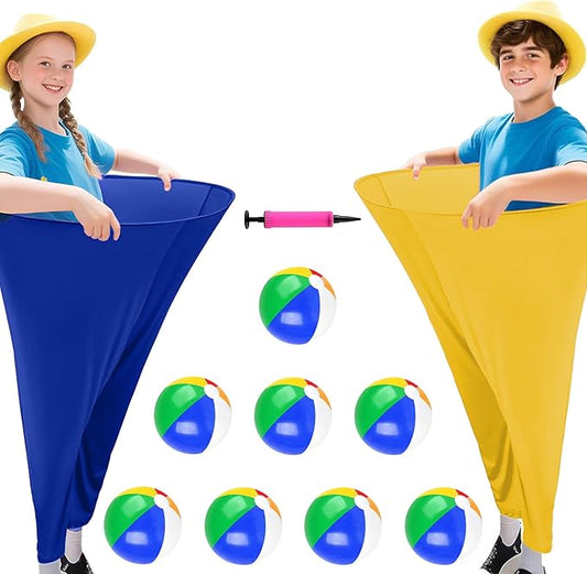 Granny Pants Yard Game Freaky Party Games Pants with Bouncy Balls and Air Pump Oversized Granny Pants Outdoor Game for Adults and Family Interactive Throwing Game for Group Gatherings