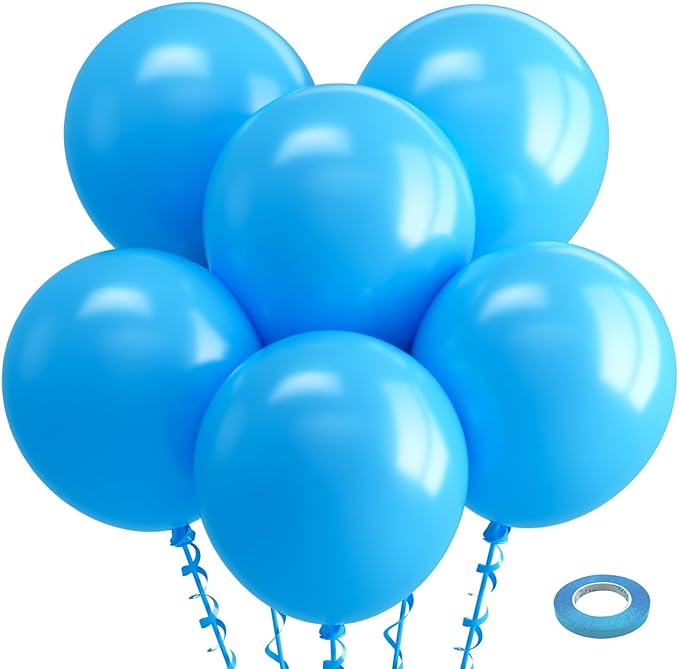 Bezente Blue Balloons 18 Inch - 30 Pack Large Thick Light Blue Balloons Big Round Blue Latex Balloons for Birthday Wedding Bridal Shower Gender Reveal Party Decorations