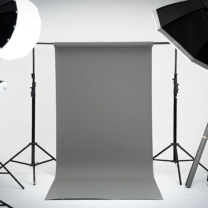 Kate Seamless Paper Backdrop for Photography Light Grey Photo Backdrop Paper (86''x32.8' Pursuit Grey)