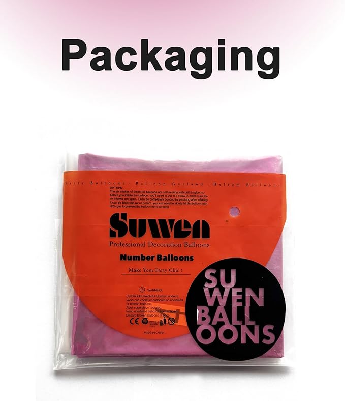 SUWEN 40 Inch Pink Large 7 Number Balloons Big Foil Helium Number Balloons 0-9 Jumbo Happy 7th Mylar Birthday Party Decorations for Girl Anniversary Party Supplies