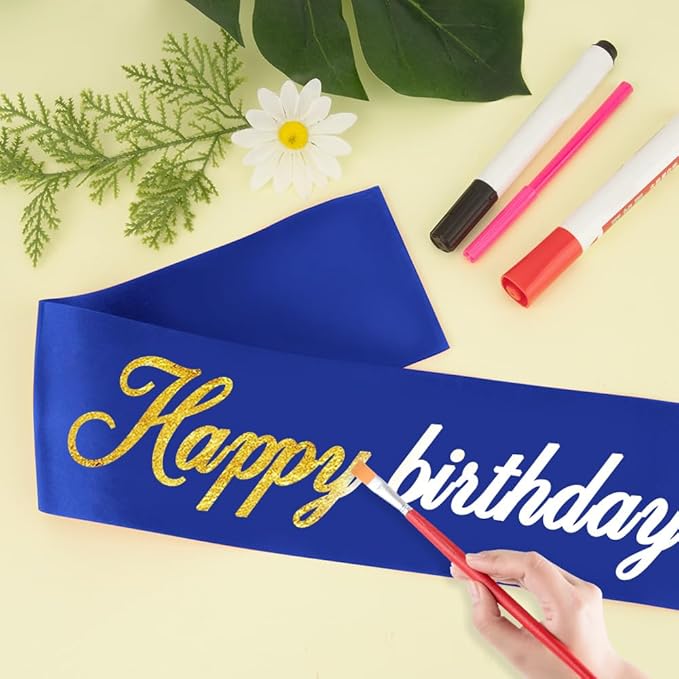 Birthday Sash For Men 4pcs Royal Blue Sashes Homecoming Royalty Sashes Navy Blue Sashes Dark Blue Bachelor Sash for Homecoming, Party Supplies Graduation, Weeding, Beauty Pageant, Make Your Own Sahes