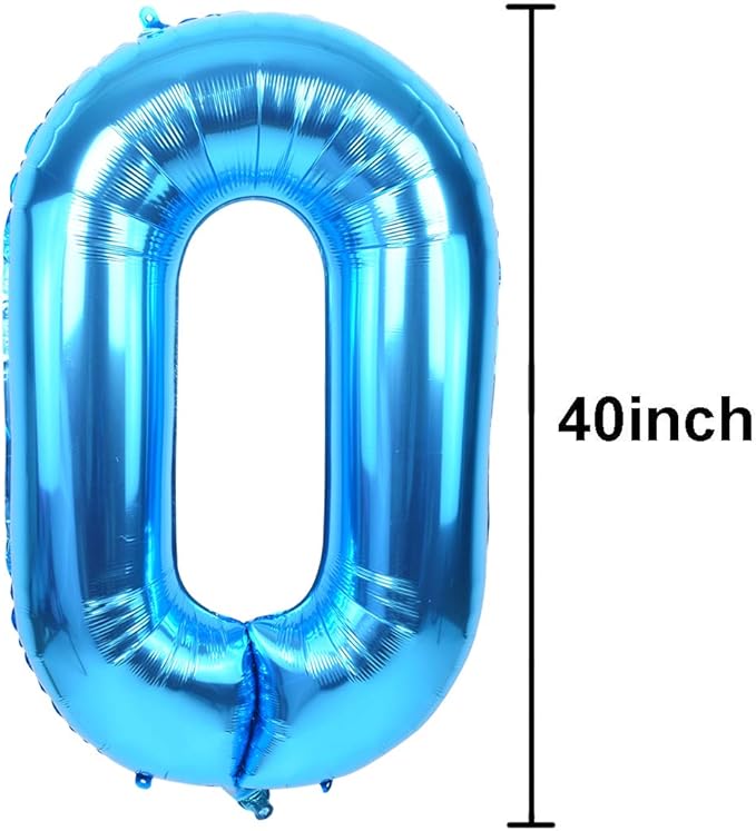 TONIFUL 40 Inch Blue Large Numbers Balloon Birthday Party Decorations, Foil Mylar Big Number Balloon Digital 10 for 2026 Graduation New Year Eve 10th Birthday, 10th Anniversary, Graduation Ceremony