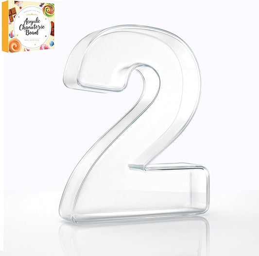 10" Acrylic Charcuterie Letters Fillable Tray, Reusable Alphabet Number Shaped Serving Plates for Charcuterie Board, Display Fruit, Candy, Cake, Party Decor, Birthday, Anniversary（2）