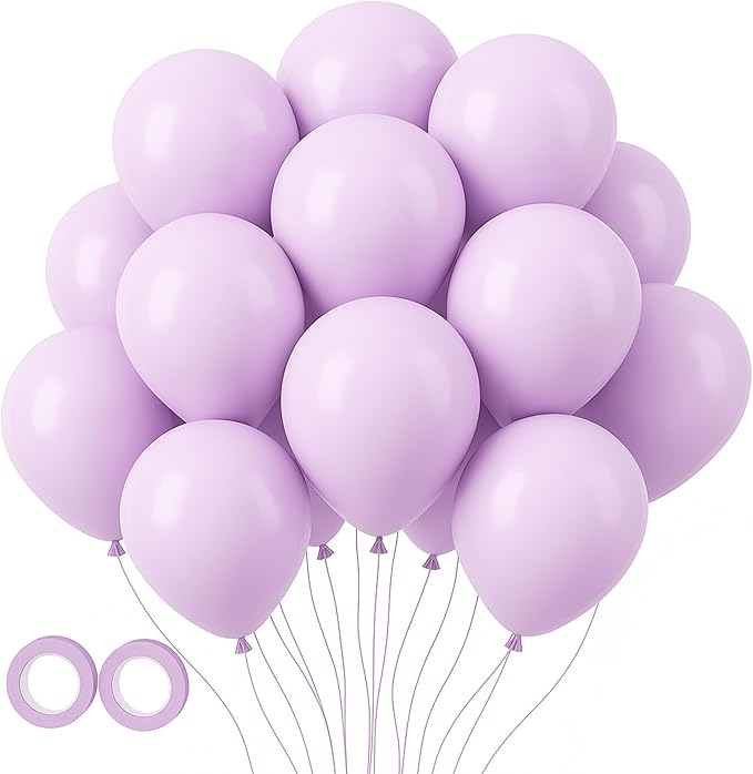 Voircoloria 105pcs Pastel Purple Balloons 12inch Party Latex Balloons for Boys Girls Birthday Baby Shower Gender Reveal Wedding Sunflower Party Decorations