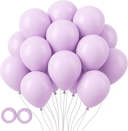 Voircoloria 105pcs Pastel Purple Balloons 12inch Party Latex Balloons for Boys Girls Birthday Baby Shower Gender Reveal Wedding Sunflower Party Decorations