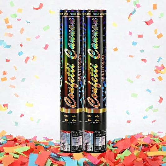 Confetti Poppers Multicolor Confetti Cannon 2 Pack Multicolor Party Poppers Confetti 12 Inch Party Cannon Poppers for Wedding Birthday Graduation New Year’s Eve Party Decorations & Photo Props