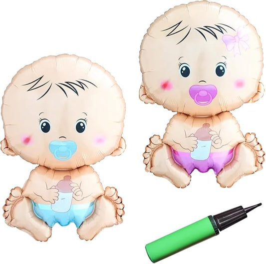 2 Pcs Gender Reveal Balloons Set (Boy & Girl) - 17.7" x 26.8" Foil Balloon for Gender Reveal Party Decorations, Baby Showers, and Photography, Pregnancy Announcement