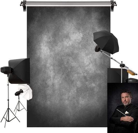 Kate 8x8ft/2.5x2.5m Gray Texture Backdrop Gray Purple Abstract Portrait Headshot Backgrounds for Photoshoot, Photo Video Studio Prop