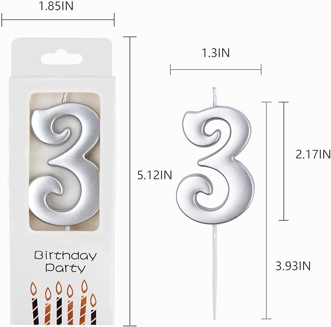 PHD CAKE 10-Count 0-9 Silver Number Birthday Candles, Number One Birthday, Silver Number Candles, Party Celebration, Baby Showers