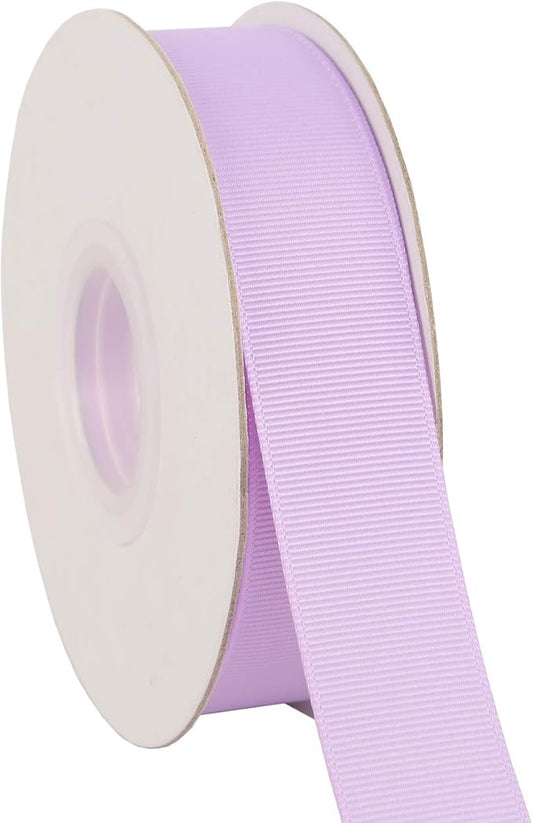 Ribbonitlux 1" Wide Solid Grosgrain Ribbon 25 Yards (430-Lavender）, Set for Gift Wrapping, Party Decor, Sewing Applications, Wedding and Craft