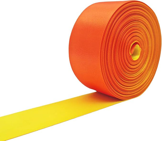 Double Faced Satin Ribbon, 1-1/2 Inch 30 Yards, Orange & Yellow Two-Tone Ribbon for Gift Wrapping, Flower Bouquet, Bow, Hair, Wedding, DIY Crafts, Holiday Party Decorations