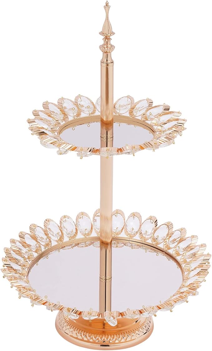 7 Pieces Cake Stand Set, Gold Metal Cupcake Holder, Dessert Display Serving Platter, for Birthday Wedding Party Decoration