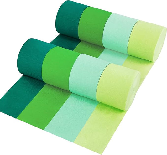 8 Rolls in 4 Colors Gradient Mint Green Party Crepe Paper Streamer, 8 Pieces 82 feet Streamets Party Decorations Supplies for Christmas St Patrick's Day Birthday Baby Shower Graduation Bridal Shower