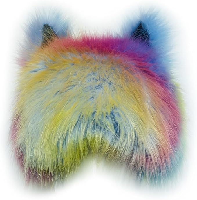 PURFUN Colorful Faux Fur Earflap Hats with Cat Ear, Adults Cosplay Halloween Animal Theme Wolf Cat Hooded Hat Costume Caps