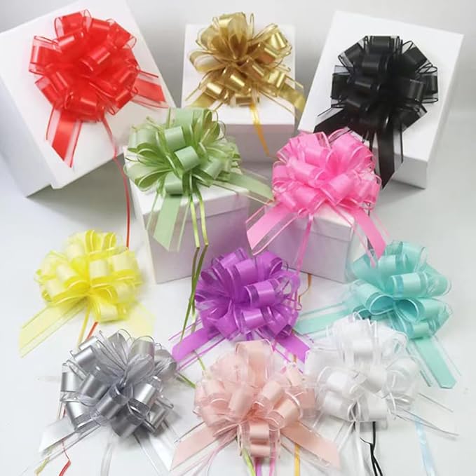 6 Pieces Large Pull Bows, Grey Bow for Gift, 6 inches,Ribbon Bow Gift Decorative Bows, Holiday Birthday Decorations Bow，Baskets Bow Wedding Decorations Bow(Grey)