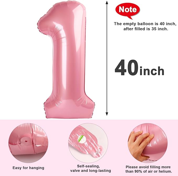 Pastel Pink Balloon Number 27, Large Happy 27 Birthday Decoration for Men & Women 2 7 27 72, Foil Number Balloons for Wedding Graduation Celebration Anniversary Supplies