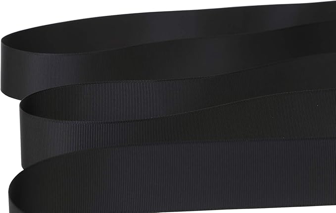 Ribbonitlux 1.5" Wide Solid Grosgrain Ribbon 25 Yards (030-Black）, Set for Gift Wrapping, Party Decor, Sewing Applications, Wedding and Craft