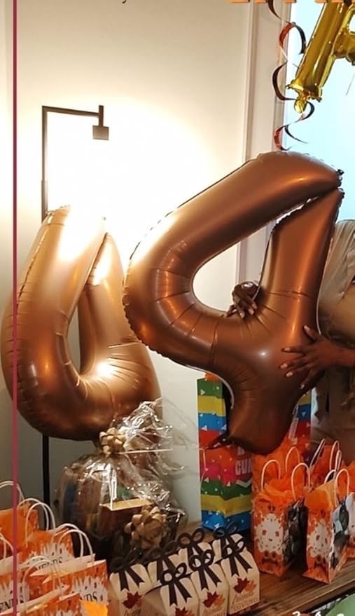 40 Inch Large Numbers Balloon, 4 Coffee Brown Ballon for 4th 14 40 44 Birthday Party, Balloon 4 Number for Graduations Wedding Supplies
