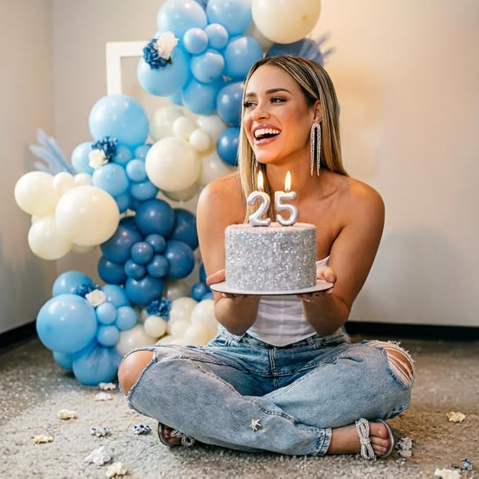 Dusty Blue Sand White Balloons, 50 Pcs 12 Inches Dusty Haze Light Blue White Sand Latex Balloon for Birthday Baby Show Bridal Party Decorations