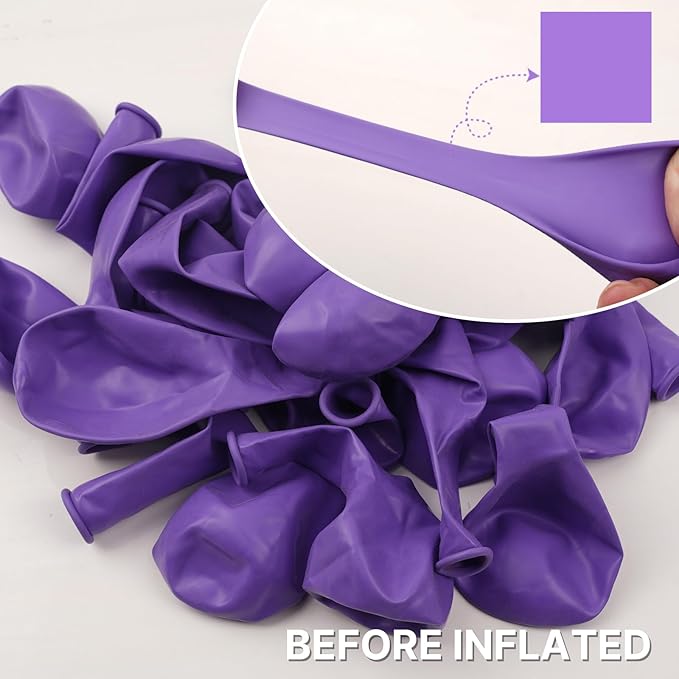 PartyWoo Purple Balloons 152pcs Different Sizes of 18 12 10 5 Inch Purple Balloon Arch Kit Garland for Birthday Engagement Wedding Bachelorette Bridal Shower Butterfly Party Decorations Purple-Y15