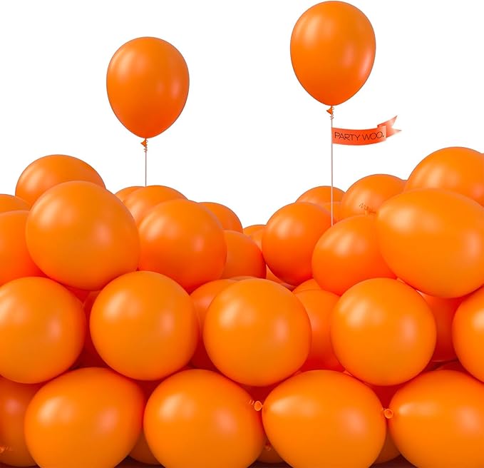 PartyWoo Orange Balloons 50 pcs 5 Inch Small Mini Fall Tangerine Autumn Latex Balloons for Thanksgiving Halloween Little Cutie Wedding Baby Shower Birthday Graduation Party Decorations Orange-Y9