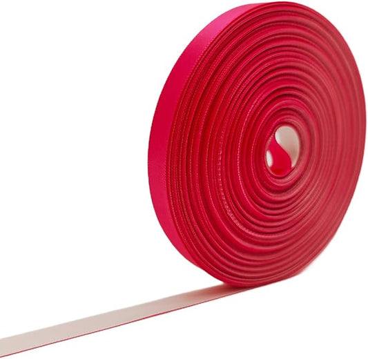 Two Tone Satin Ribbon, Hot Pink & Sand Beige, Double Faced, 3/8 Inch x 30 Yards Total, Soft Gift Wrapping Ribbon for Bows, Flower Bouquets, Hair, Wedding, Party & DIY Crafts