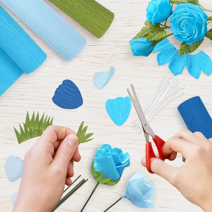 Vibrant Jumbo Bright Royal Blue Crepe Roll - 500 Feet (1 Piece) - Premium Quality, Perfect for Events & Parties