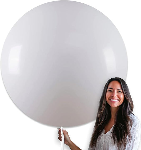 PartyWoo White Balloons 4pcs 36 Inch Extra Large Big Jumbo Giant Matte White Latex Helium Balloons for Wedding Bridal Graduation Engagement Baby Shower Birthday Tea Party Decorations White-Y13