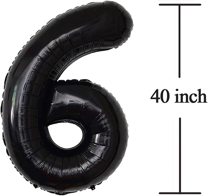 Black 16 Number Balloons Giant Jumbo Number 16 Foil Mylar Balloons for Girl Boy Men 16th Birthday Party Supplies 16 Anniversary Events Decorations