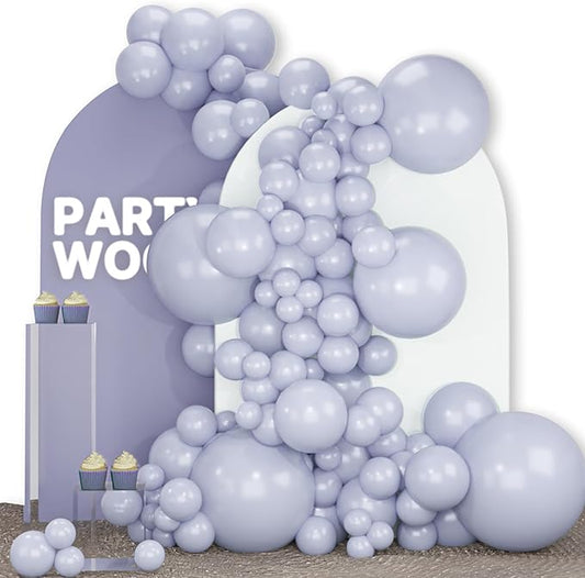 PartyWoo Dusty Blue Balloons 140pcs Different Sizes Pack of 18 12 10 5 Inch Slate Blue Boho Neutral Balloon Arch Kit for Baby Shower Graduation Cat Tornado Birthday Party Decorations Blue-F51