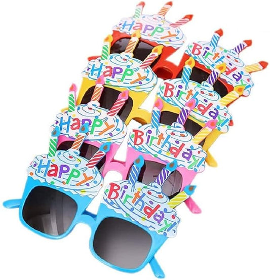 EBTOYS Happy Birthday Candle Sunglasses Novelty Sunglasses for Birthday Gift Party Supplies,4 Pack
