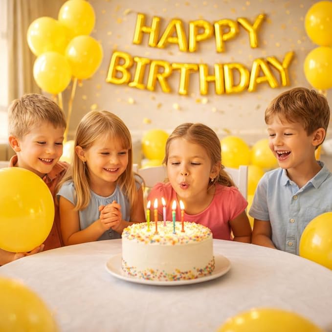 Yellow Balloons 100 Pack, Latex Party Balloons, 12 Inch Round Helium Yellow Balloons Birthday Baby Shower Graduation Sunflower Lemon Bee Hawaiian Theme Party Decorations