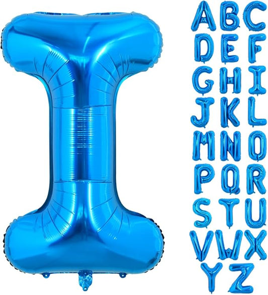 TONIFUL 40 Inch Large Blue Letter I Balloons, Giant Alphabet Letter, Foil Mylar Big Balloons for 2026 Graduation Birthday, Anniversary, New Year and Graduation Supplies Decorations