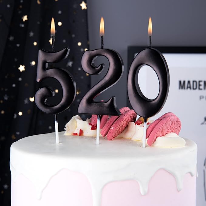 PHD CAKE 10-Count 0-9 Black Number Birthday Candles, Number One Birthday, Black Number Candles, Party Celebration, Baby Showers