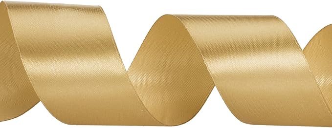 YASEO 1 1/2 Inch Champaign Gold Solid Satin Ribbon, 50 Yards Craft Fabric Ribbon for Gift Wrapping Floral Bouquets Wedding Party Decoration