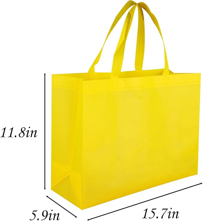 SPERPAND 30 Pcs Large Goodie Bags with Tissues - 15.7" Reusable Non Woven Treat Tote Gift Bag with Handles for Kids Birthday, Holiday Gift Bag, Baby Shower, Rainbow Party Favor Bags