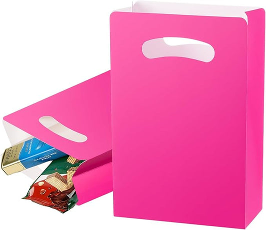 UnicoPak 16 Pack Hot Pink Goodie Bags Party Favor Bags Goody Bags for Birthday Party Candy Treat, 6x3x9 inches