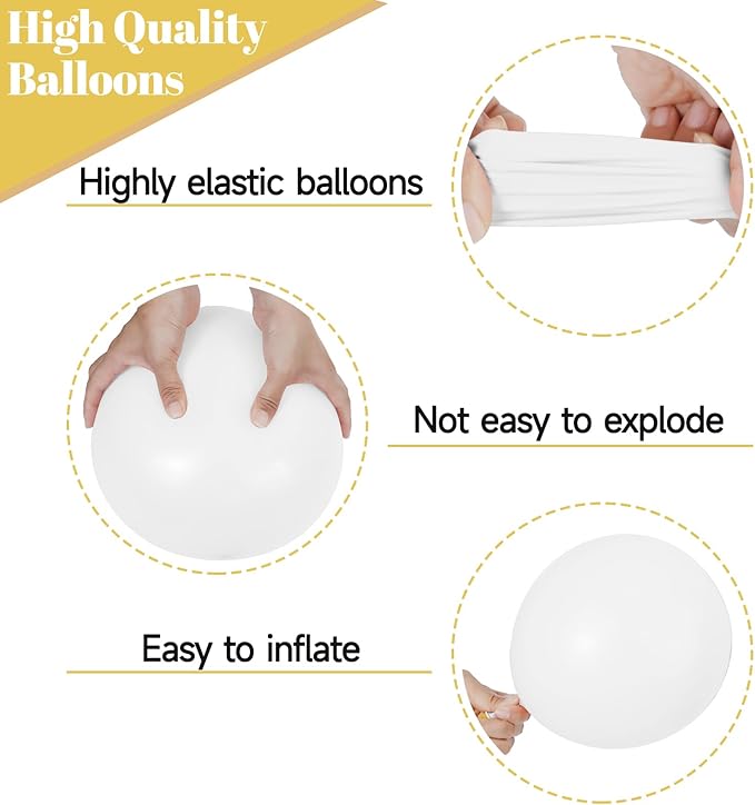 68Pcs Sand White Gold Confetti Balloons Kit 12 Inch Ballons Beige Pearl White Balloon Gold Party Balloons with Ribbons for Birthday Wedding engagement Baby Shower Graduation Decorations.