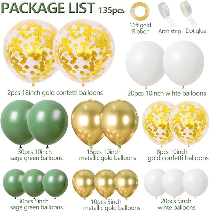 Sage Green Balloon Garland Kit Arch Oh Baby Shower Olive Matte Different Sizes Decor Happy Birthday Party Wedding Jungle Decorations