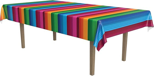 Beistle Fiesta Tablecover, 55” x 90.5”, Polyester, Rectangular, Fiesta Rectangular Tablecloth