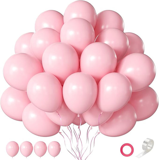 Pink Balloons 60 Pcs Light Pink Balloons 12 Inch Baby Pastel Pink Balloon for Arch Garland Birthday Party Baby Shower Gender Reveal Bridal Shower Wedding