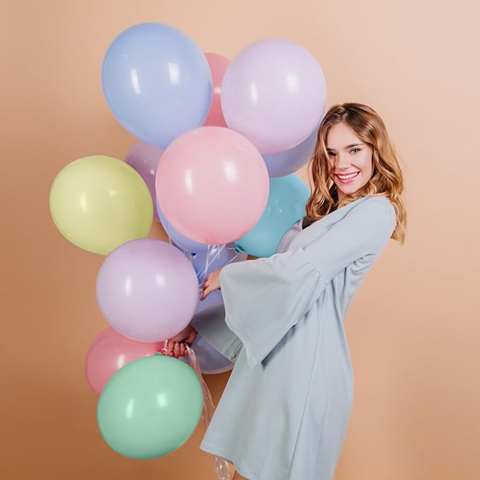 Pastel Balloons Latex Pastel Birthday Decorations 30 Pack 18 inch Round Helium Multicolor Macaron Rainbow Decor for Birthday Rainbow Party Baby Shower Wedding Easter Balloons Decorations