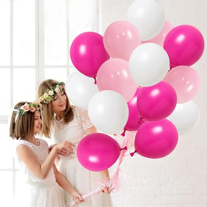 Rose Red Pink White Balloon Garland Arch - Lihgt Pink White Balloons Rose Red Balloons Valentines Party Balloons for Wedding Anniversary Girl Birthday Baby Shower Bridal Shower Party Decors