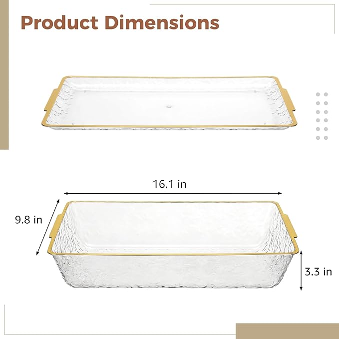 1 Set Chilled Serving Tray for Parties with Compartments, Clear PET Food-Safe Ice Charcuterie Party Platter for Fruit, Seafood, Dessert, Meat, Appetizers