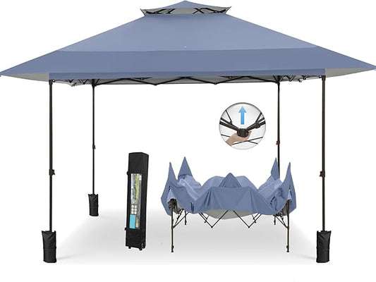 MFSTUDIO 13x13 Outdoor Pop Up Canopy Tent,Easy Set up Straight Leg Outdoor Canopies One Push Folding Instant Shelter Tents for Beach,Party and Camping, 169 Sq. Ft of Shade
