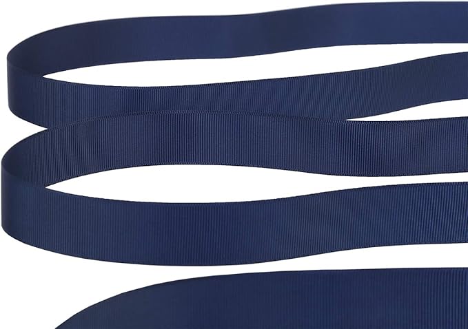 Ribbonitlux 1" Wide Solid Grosgrain Ribbon 25 Yards (370-Navy ）, Set for Gift Wrapping, Party Decor, Sewing Applications, Wedding and Craft