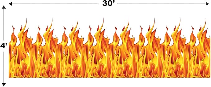 Beistle Flame Backdrop 2 Piece, Multicolored