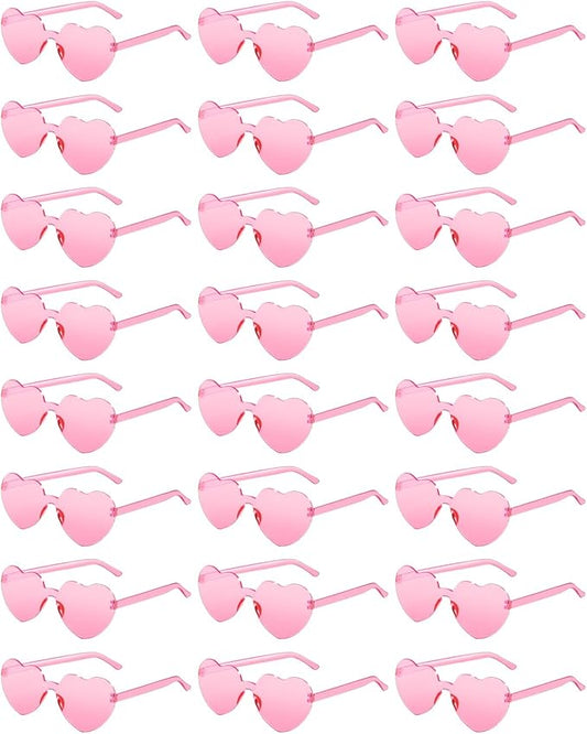 24 Pairs Heart Shaped Sunglasses for Women Colorful Glasses Fun Trendy Transparent Heart Sunglasses Party Favor