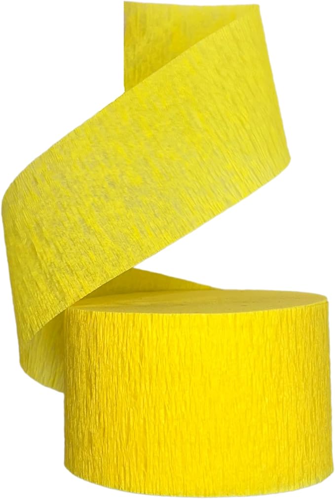 K-Kraft USA-Made Hanging Decorative Crepe Paper Streamers for Birthday, Party, Holiday, School, Wedding, Shower, or Graduation (Purple and Gold Yellow, 2 Rolls Each)